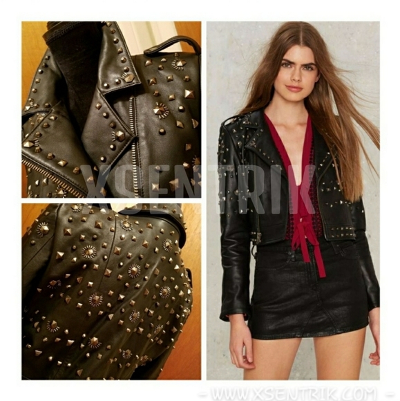 NASTY GAL "BLACK BULL HEATHER IN LEATHER" MOTO - Picture 11 of 13